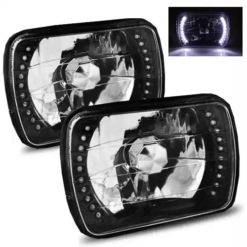 Semi-Sealed Beam Black Diamond White LED Headlights | Amazon